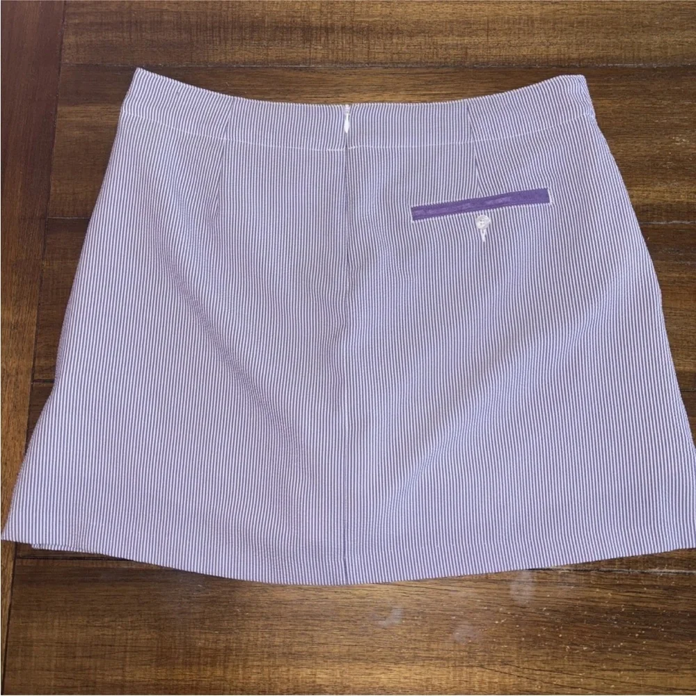 Lady Hagen Lavender Stripe Seersucker Golf Skort Size 10 - Picture 8 of 12